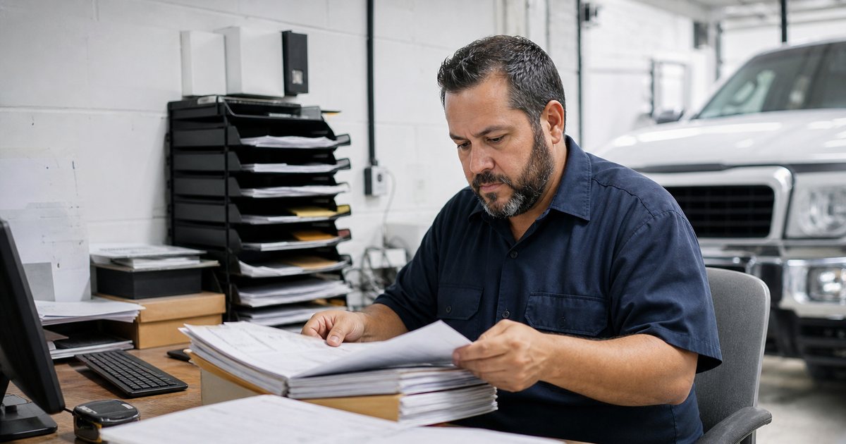 What maintenance records should a small fleet keep for every single vehicle?